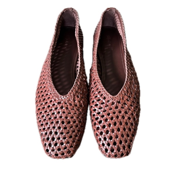 Woven Leather Mylie Ballet Flat Slip-on in Brown Cherry Wood (Madewell) - Picture 3 of 6